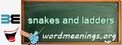 WordMeaning blackboard for snakes and ladders